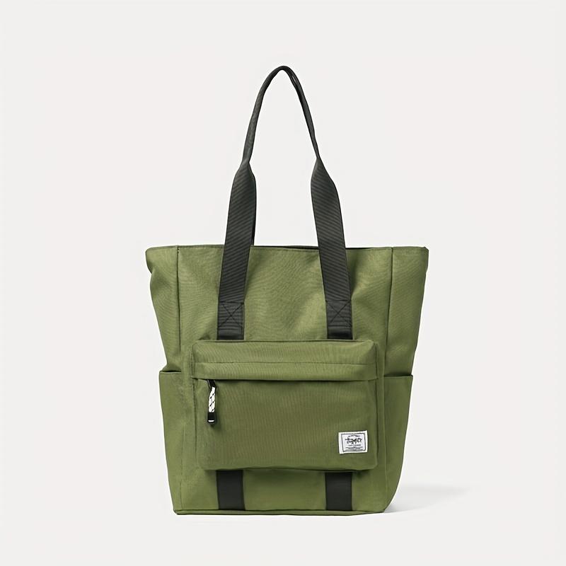 

Simple Men s Shoulder Bag Large Capacity Oxford Top-Handle Bags Multiple Pockets Bags For Student Put The Book зелений