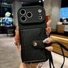 Wallet Lanyard Case for Xiaomi 15T Redmi Note 15 Pro Plus 14 15C 13 Card Slots Crossbody Strap Leather Fashion Zipper Bag Cover