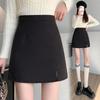 Petite High Waist Zipper Slit A-line Mini Skirt – Spring & Autumn Slimming Hip-Hugging Style.