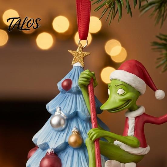 Christmas Tree Hanging Ornaments Green Elf Ornament, Flat Acrylic Pendant Decorations for Car Rearview Mirror Backpack, Festive Holiday Unique