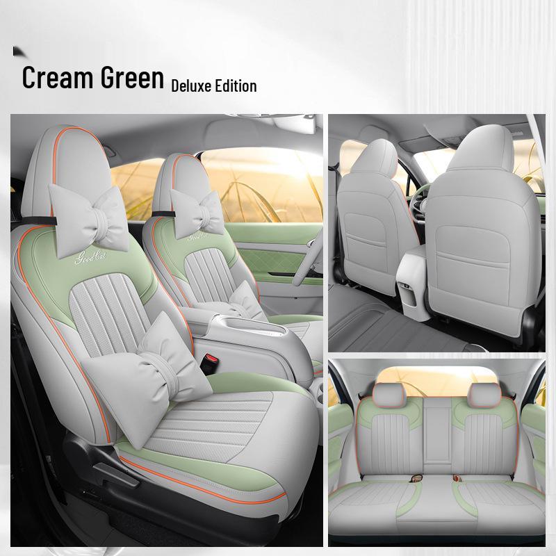 ORA Good Cat GT Universal Leather Car Seat Cover - Cartoon Design, Four Seasons, Full Surround