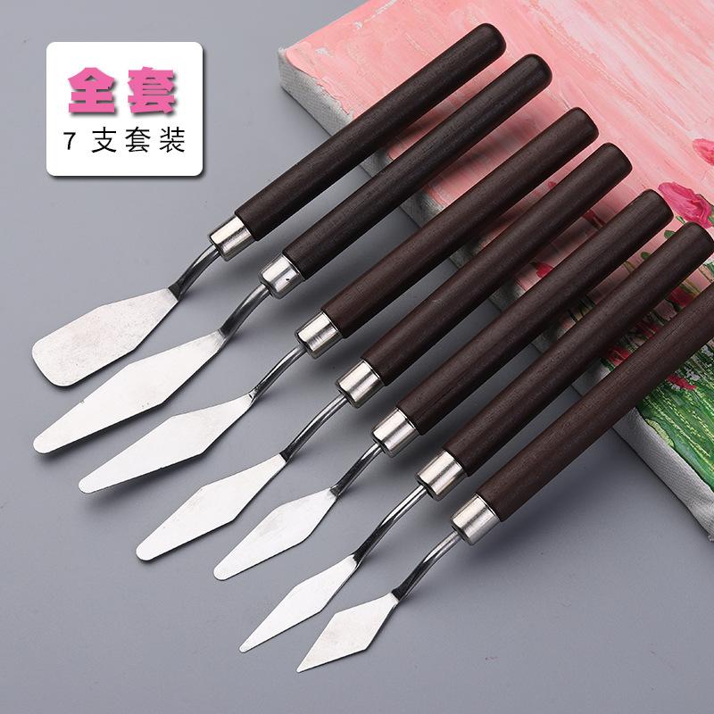

7-piece Set Of Stainless Steel Color Mixing Scraper For Art Oil Painting One Size