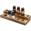 Distressed Wood Cosmetic Display Stand with 11 Slot for Essential Oils Nail Polishes and Lipsticks Storage Organization