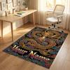 Dragon Phoenix Theme Crystal Velvet Rug Personalized Custom Name Text Soft Floor Mat Home Decor