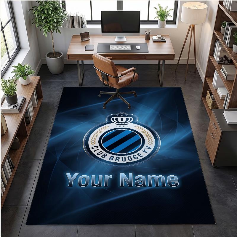 Crystal Velvet Rug Club Brugge FC Print Custom Name Text Floor Mat Home Decor