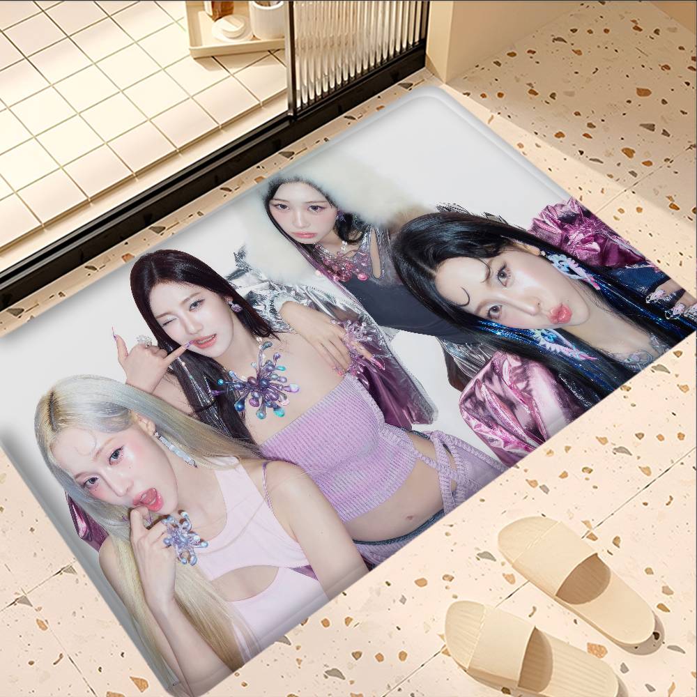 Korean Kpop Group A-Aespas Door Mat Cheaper Anti-slip Modern Living Room Balcony Printed Bedside Mats