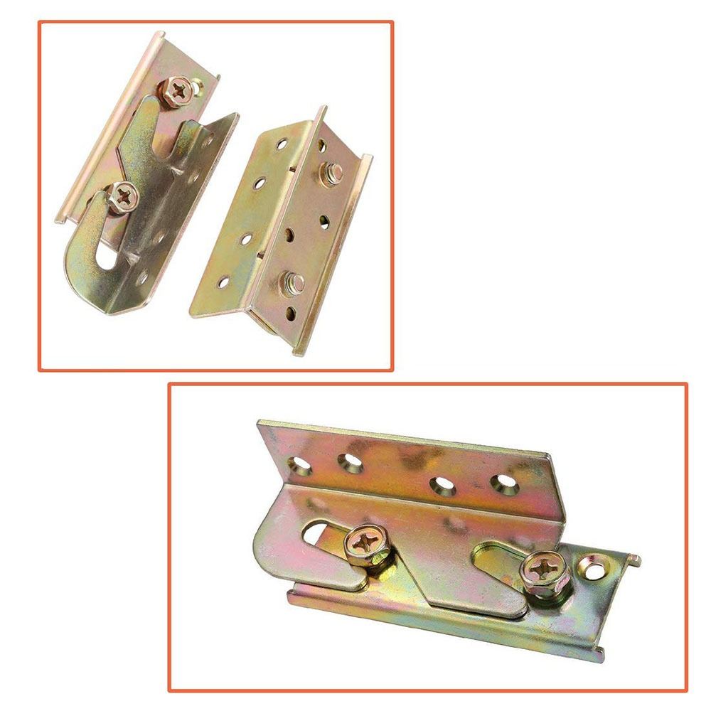 4 sady Pevné spojky postelových lišt bez drážky Spojky čel postele Držáky rámu postele Čela postele