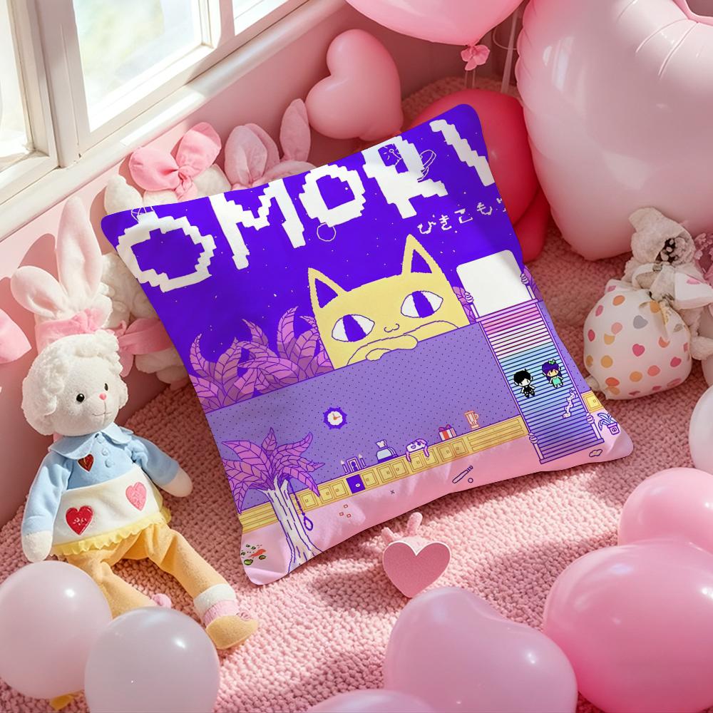 Game Anime O-Omori Cushion Cover Pattern Printed Pillowcase for Living Room Sofa Cushion Cover & Bedroom Decor