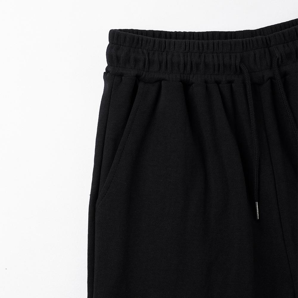 TOPBOY [Non-Fleece Or Fleece-Lined] Straight Regular Straight Training Pants Black