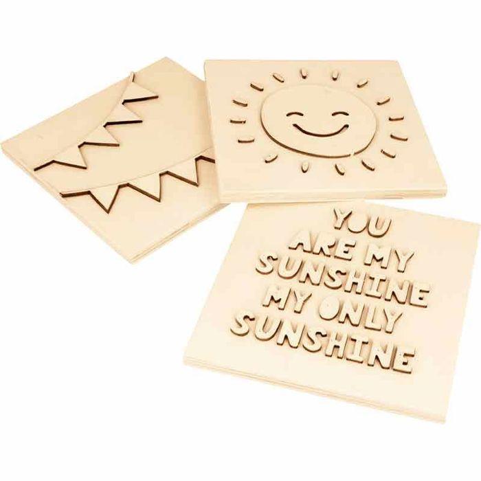 Frames - Sunshine - 15x15 Cm - Light Wood - Mixed - Children