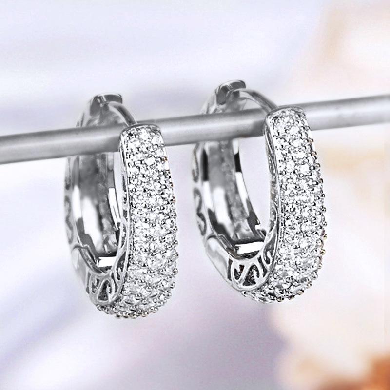 Hip-Hop Street Diamond-Set Personalized Niche Earrings, Trendy Women'S Simple Earrings, Hollow Design Sense