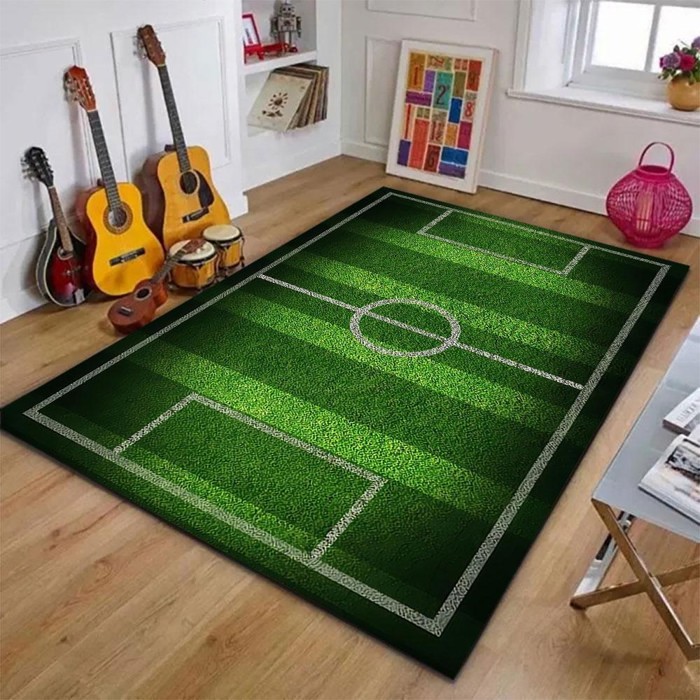 Football Field Pattern Rug Design Patterned carpet, suitable as a non slip play mat for the living room and bedroom sofa