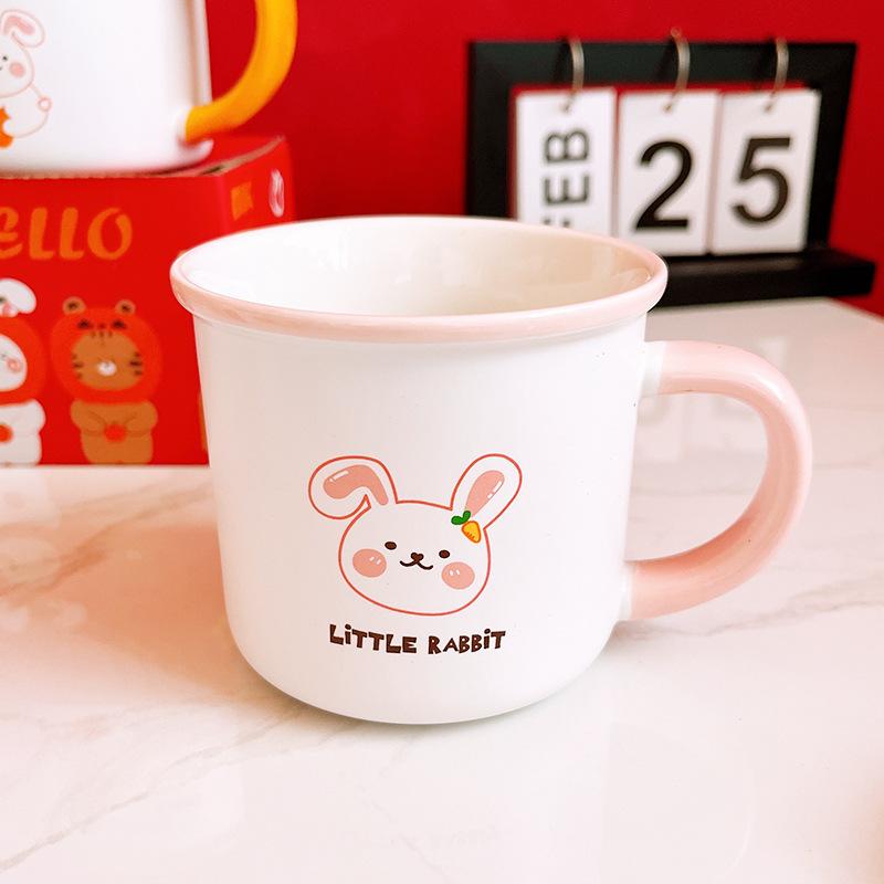 Creative Cartoon Mug Rabbit Cute Souvenir Cup Children's Water Cup Breakfast Cup Milk Cup Kids Gift