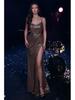 2025 Sequined Slit Off-Shoulder Evening Dress for Women