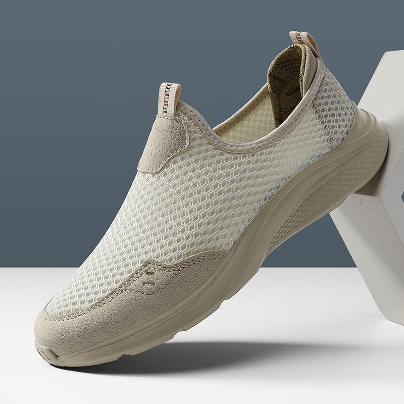 Fashion Handmade Mesh Loafers Sneakers New Male Comfortable Walking Footwear Outdoor Shoes Trainers New Breathable Men's Casual Shoes