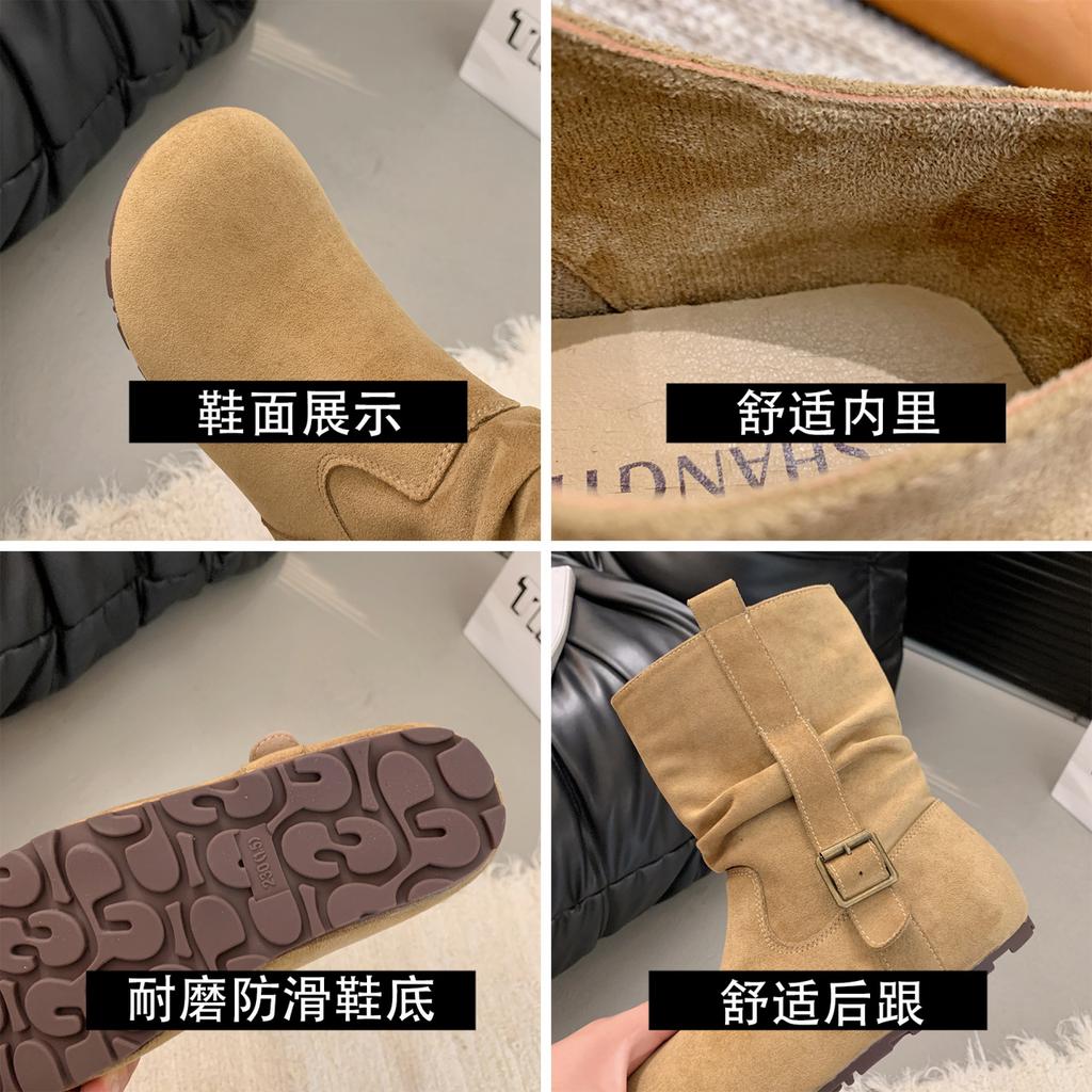 2025 New Autumn Round Head Comfortable Temperament Trendy Fashion Versatile Korean Style Short Boots Women Comfortable Fashion Boots Women