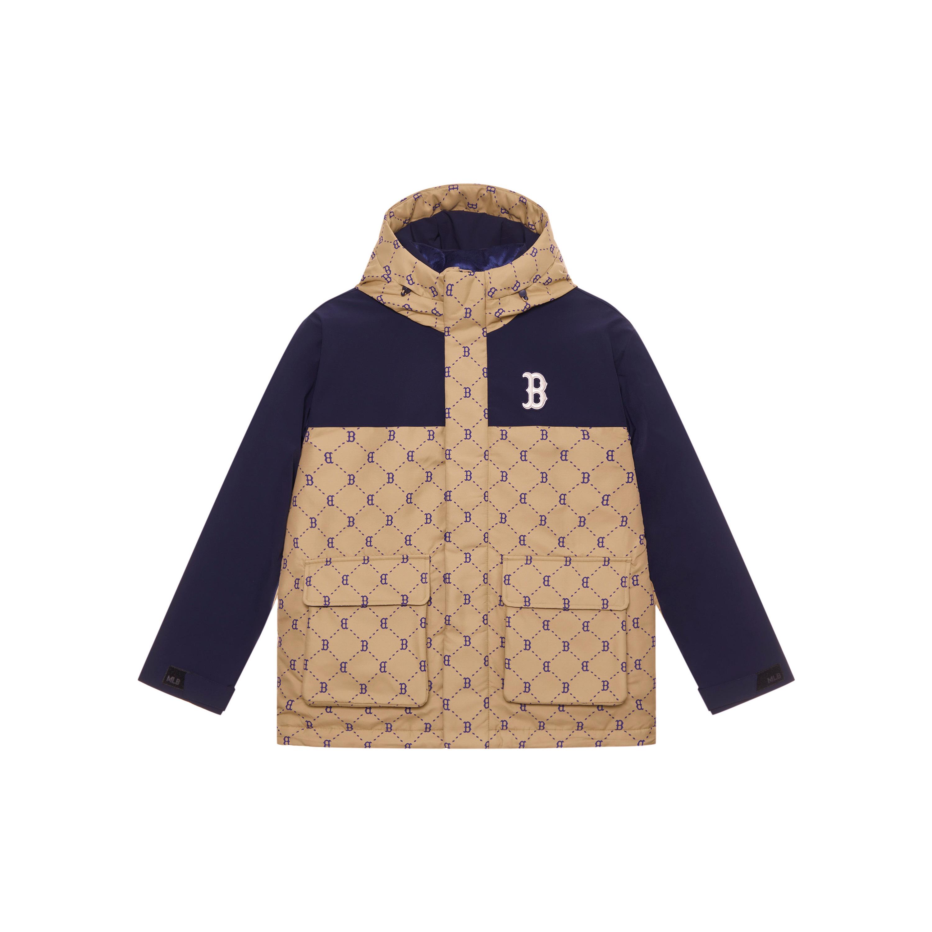 MLB MONOGRAM Collection Basic Boston Red Sox FW24 Down Jacket Unisex Light Beige 3ADJM0846-43BGL L