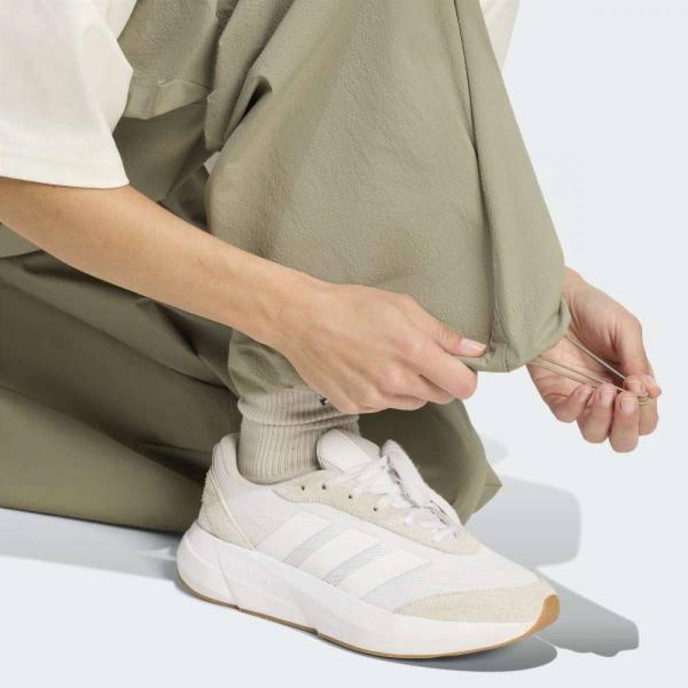 Adidas Womens City Tech Parachute Cargo Pants Loose Fit Woven Strap Beige