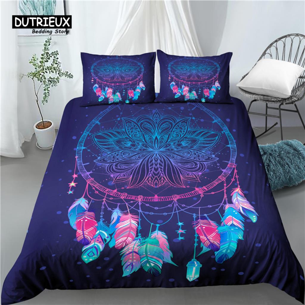 Home Living Luxus 3D Traumfänger Druck 2/3 Teile Bequeme Bettbezug Kissenbezug Bettwäsche Sets EU/US/AU Größe