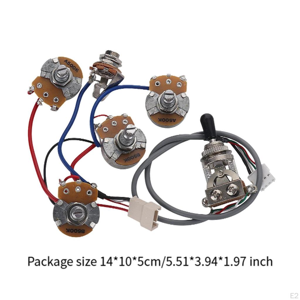 Guitar Pre-wired Wiring Harness Assembly Parts Portable Easy To Install Sturdy Three-speed
