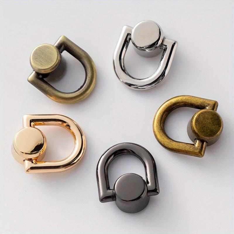 

1/10PCS Metal D-shaped Ring Bag Handles Chain Hook Bag Side Clip Screw Nail Rivet Handbag Strap Connector Clasp Buckle DIY Craft 1pcs