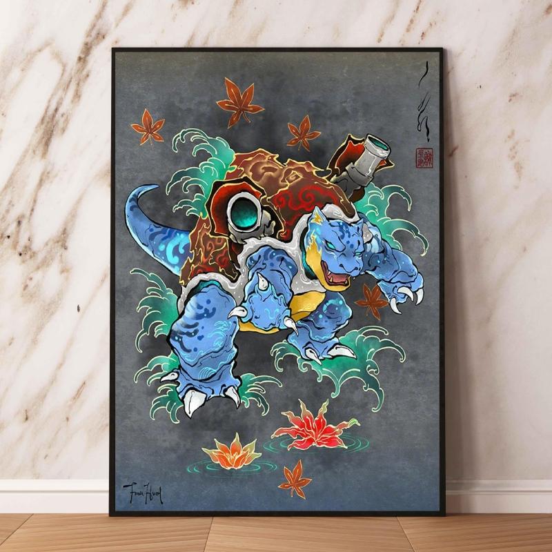 Lugia Ho-Oh Pokemon Unframed Canvas Painting Comic Themed Anime Wall Decor Unique Collection Enhance Your Living Space