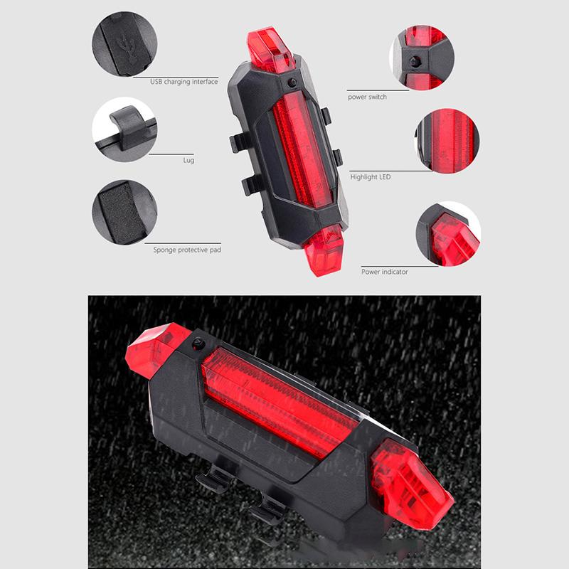 Usb Rechargeable Bike Tail Light Night Riding Safety Warning Light 918 Tail Light Led Bike Light Riding Equipment