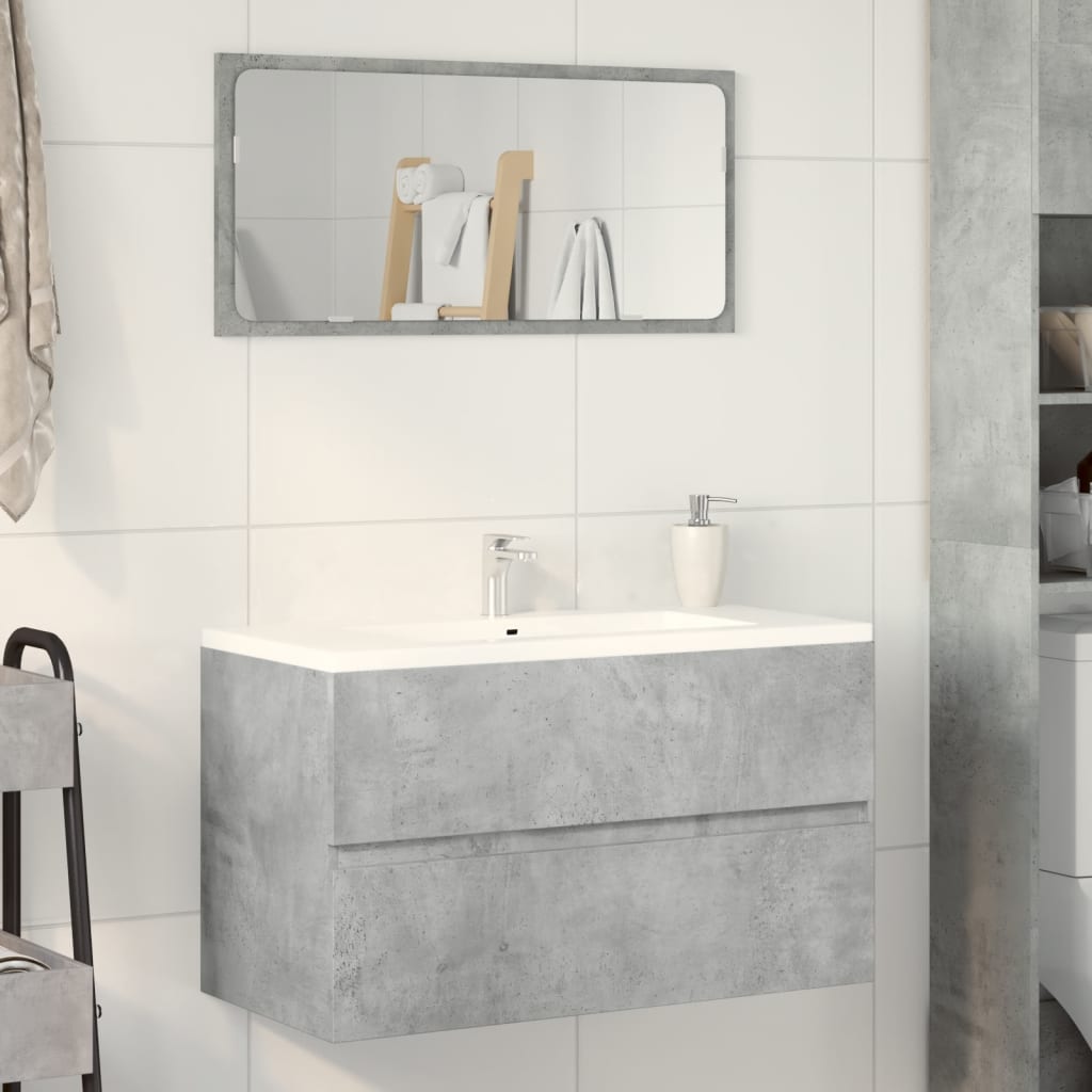 Bathroom Wall Mounted Cabinet Concrete Grey 80 x 38.5 x 45 cm Particleboard