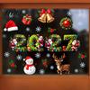 PVC Window Stickers 2027 Merry Christmas Cling Santa Snowman Reindeer Glass Door Sticker Seasonal Party Decorations Static Decal for Living