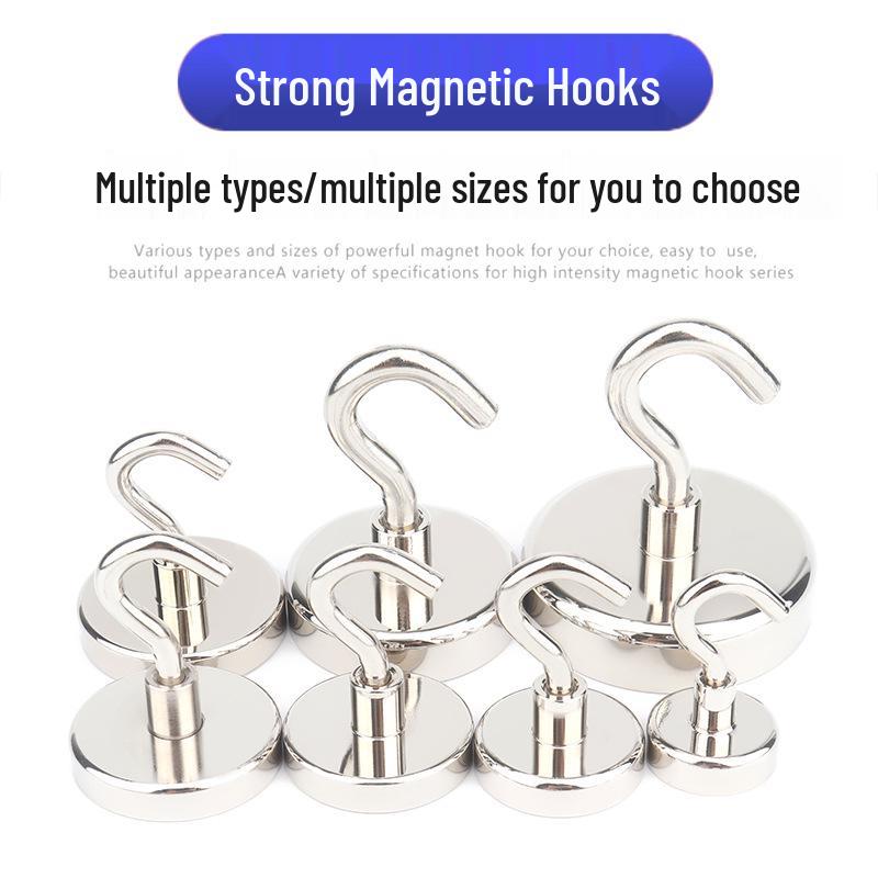 

Потужний магнітний гачок з неодимового заліза бору E16 KNE10 (up to 1.5KG)