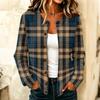 Women's Casual Plaid Print Long Sleeve Button Front Knit Cardigan Sweater for Fall Winter Everyday Wear