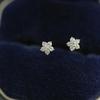 Five-Pointed Star Zircon Earrings S925 Silver Elegant Trendy Women's Accessories Gift for All Occasions