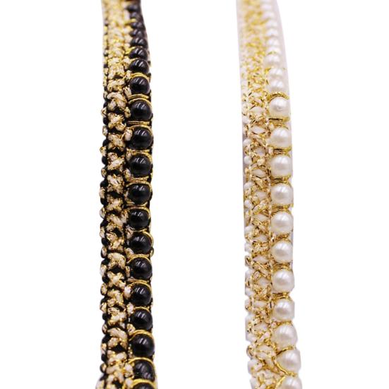 1 Yard Faux Pearl Beaded Lace Ribbon Wedding Dress Belt Sash Trim Sewing Craft