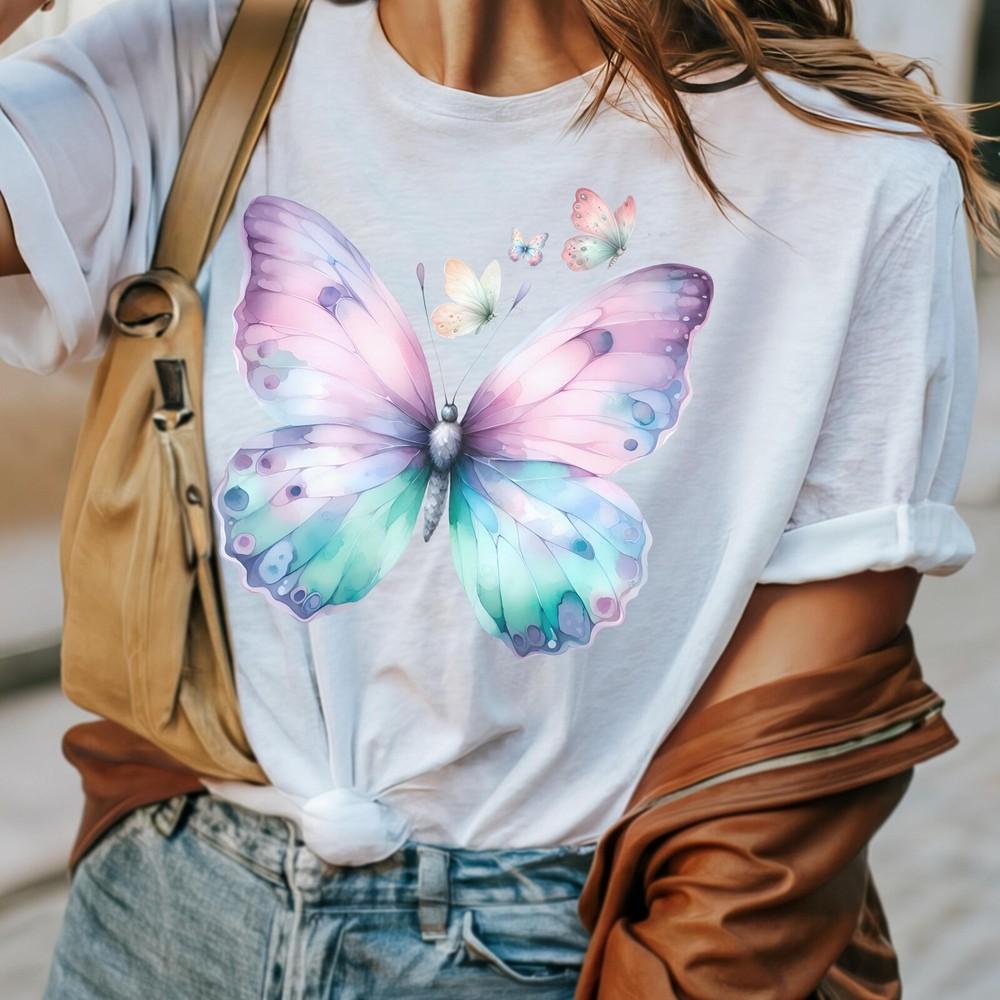 3 Butterfly Dreams Unisex - Soft Floral Graphic Shirt Nature Lover Gift Summ Unisex T-Shirt XXL 2000₽