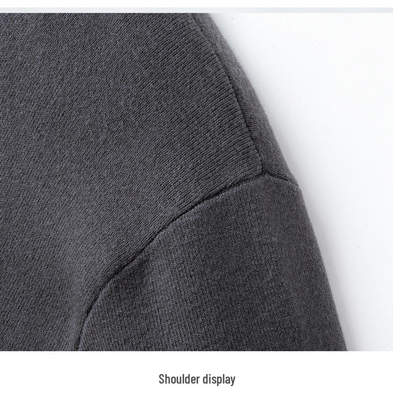 Machine-Washable Men's Wool Sweater, Half-High Neck, 450g Australian Wool, Warm Base Layer, Autumn/Winter 4A Grade.