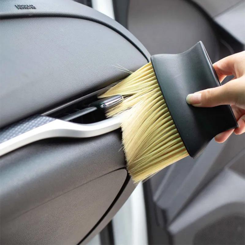 Yellow Soft Brush Car Interior Details Brush Air Conditioning Outlet Cleaning Gap Brush Computer Keyboard Cleaning
