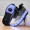 New LED Light up Roller Skates Kids Unisex Rechargeable Dual Wheel Detachable Teenager Entertainment Casual Inline Skates