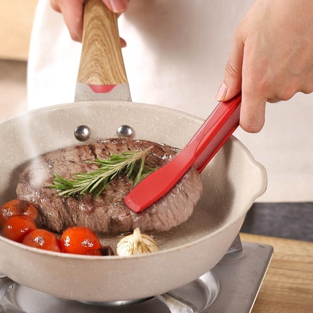 Anti-Slip Steak Tongs Heat Resistant Salad Tongs Meat Turner Kitchen Food Clip BBQ Grilling