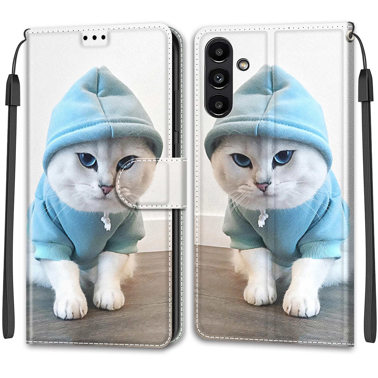 

Роскошный окрашенный кожаный чехол-кошелек в стиле книги, защитный чехол для Samsung Galaxy A36 A26 A16 A55 A35 A25 A24 A15 A05 A54 A14 A04S Samsung A51 A71 A40 Samsung Galaxy A20E