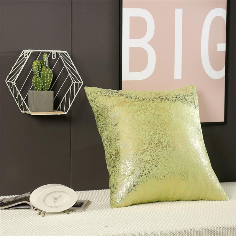 45x45cm Hot Gold Bronzing Suede Solid Sofa Cushion Cover Throw Pillow Case Home Living Room Decoration