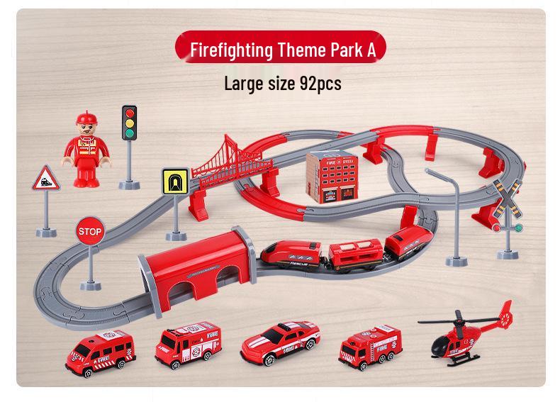 DIY Electric Track Car Toy for Boys – Magnetic Train Building Blocks Set