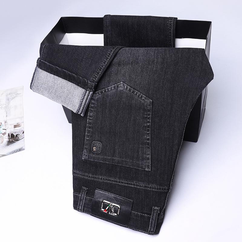 JYL Spring and autumn jeans men's straight hair business daily flexibility universal middle age