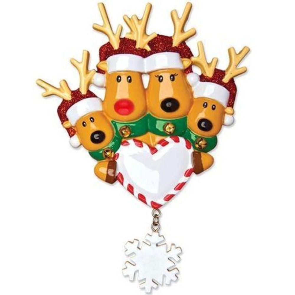 PVC Elk Deer Family Ornament Decorative Reindeer Family Pendant Cute   Christmas Tree