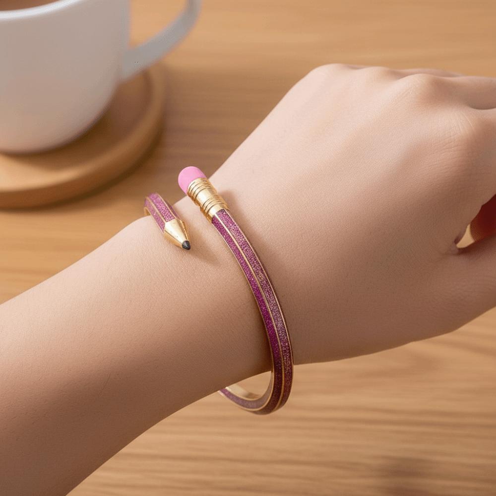 Trendy Cross Enamel Bracelet Shiny Glitter Fashion Cuff Bracelet Gift Pencil Bangle Party