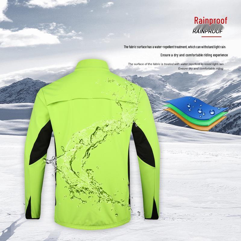 Men's Long Sleeve Fleece Cycling Jersey for Autumn/Winter