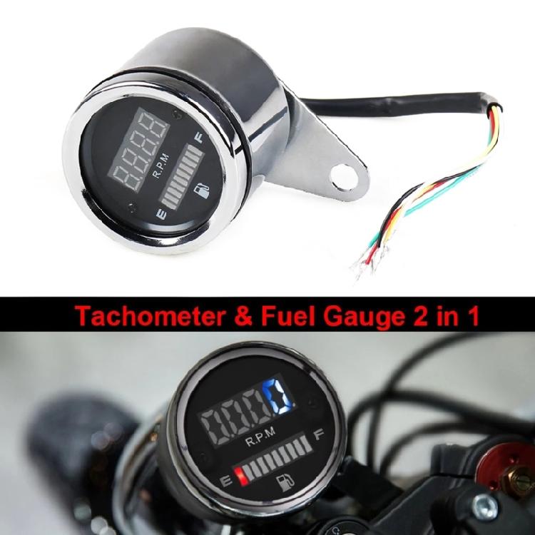 Long Distance Riding Companion 12V Motorcycle Instrument Panel Speed & Fuel LED Digital Speedometer Gauge for Travelers