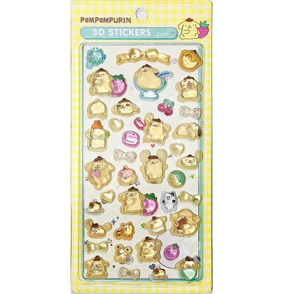 1/8Pcs 3D Sanrio Stickers Anime Sanrio Kuromi Hellokitty My Melody Cinnamoroll Hangyodon Bag Cases Decoration Birthday Gifts