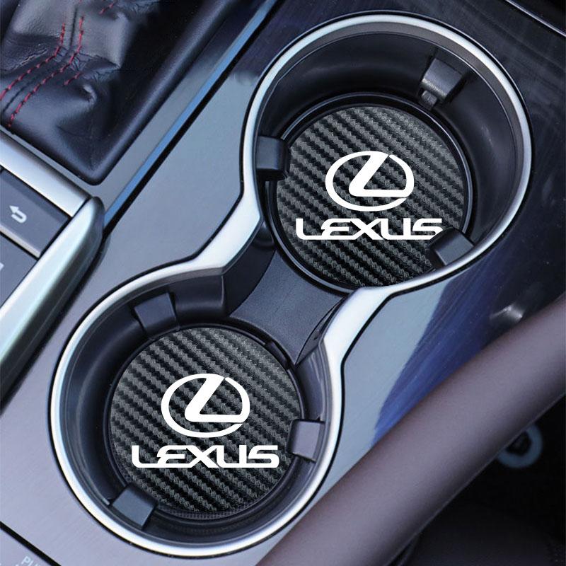 2Pcs Car Coaster PVC Logo Water Cup Pad Anti Slip Mat Accessories For Lexus FSPORT LBX NX RX 350h 450h ES UX 300e GS GX IS LS