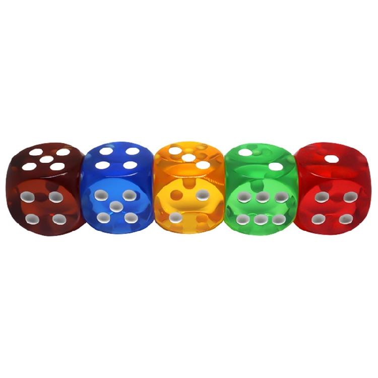 5 Pieces Board Game Dice 25mm Playing Party Entertainment Dices Transparent Dice