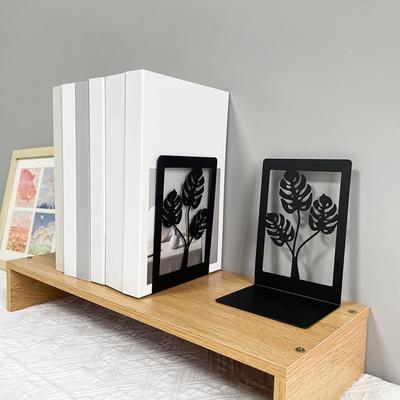 2 Pezzi Fermalibri per Scaffali Foglia Traforata Fermalibri in Metallo Robusti Fermalibri Decorativi Fermapagine per Ufficio Scuola